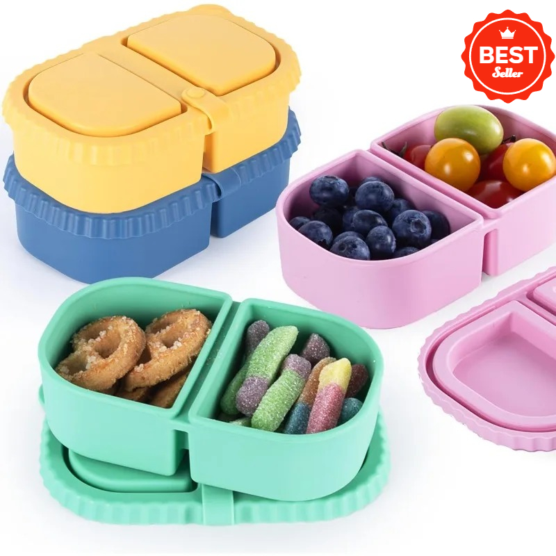 Food Snacks For Picnic - Reusable Silicone Snack Containers with Lids,