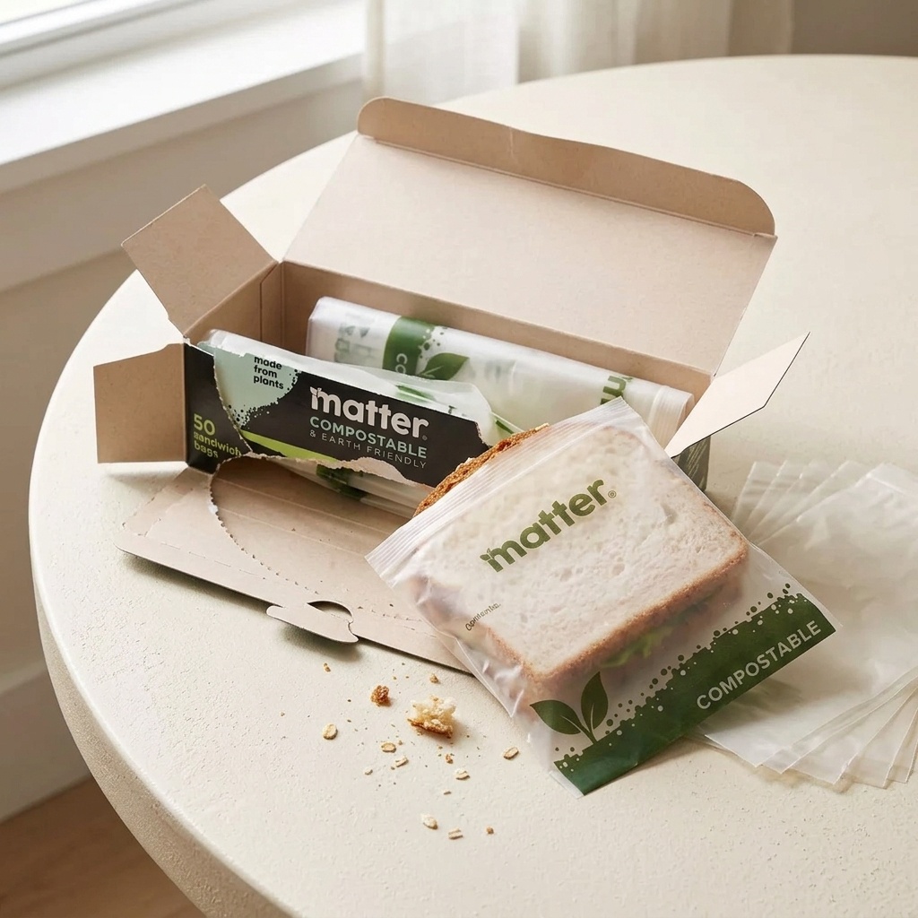 Food Snacks For Picnic - 50 Count Compostable Sandwich Bags Plant