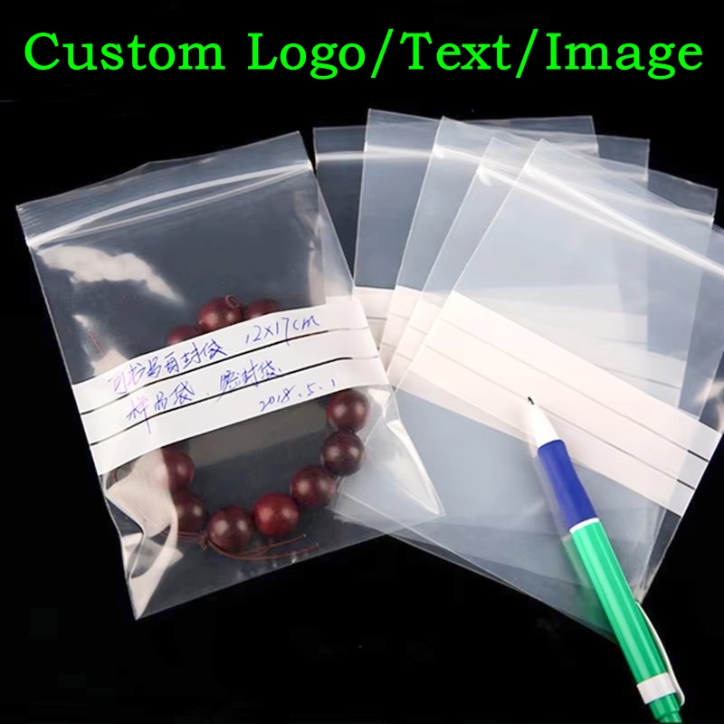 Food Like Snacks - 200PCS PE Clear Plastic Writing Ziplock