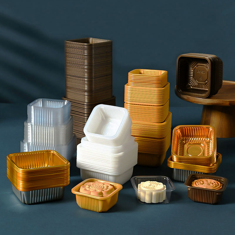 Food Like Snacks - 100pcs Mooncake Plastic Tray PET Pastry