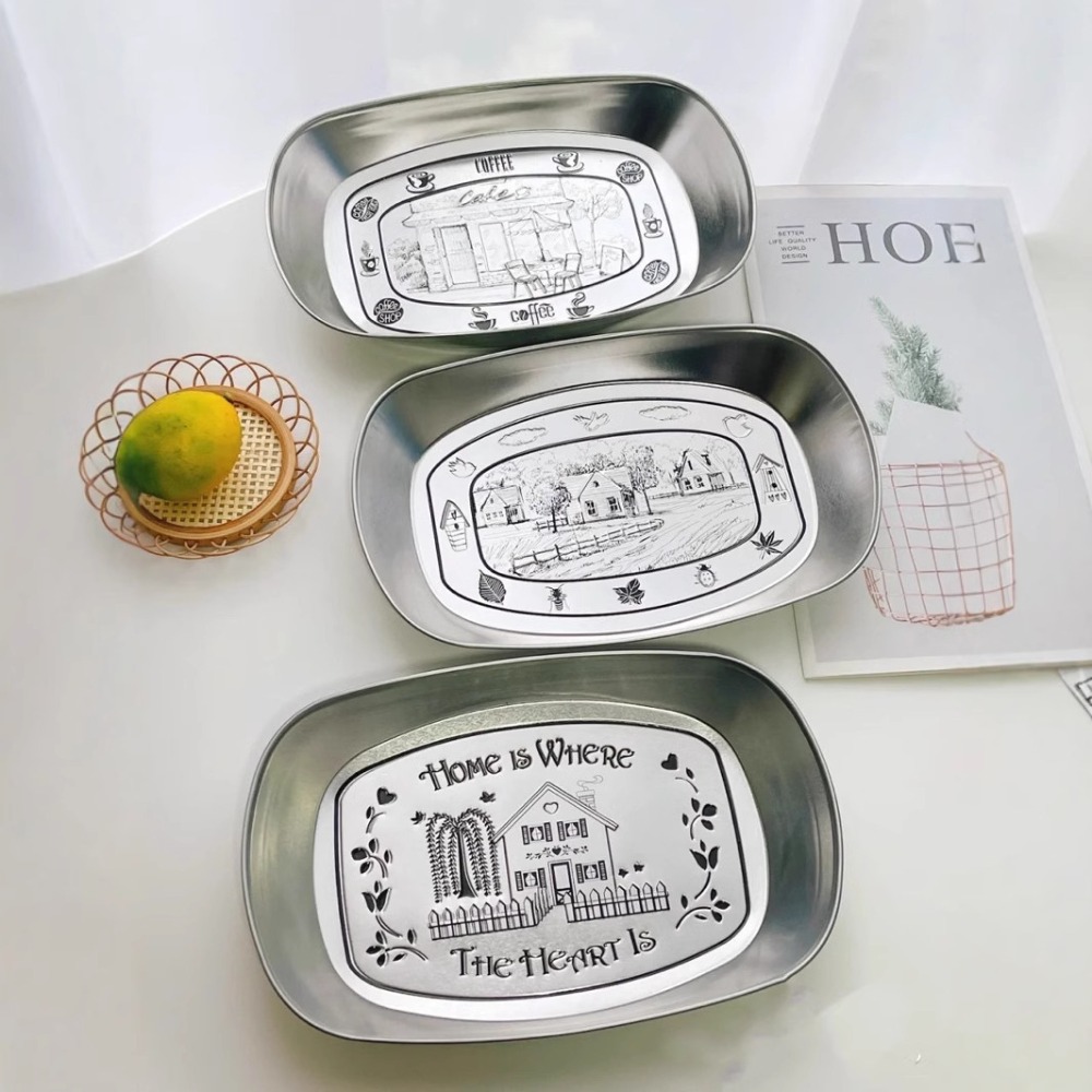 2PCS Vintage American Tin Tray - Food Snacks For Picnic review and price