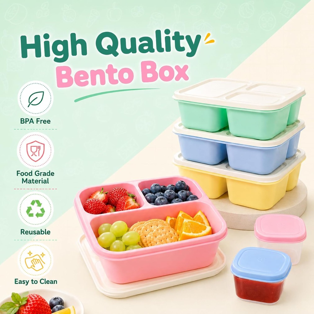 3 Compartment Bento Box Snack  - Healthy Snacks Food review and price