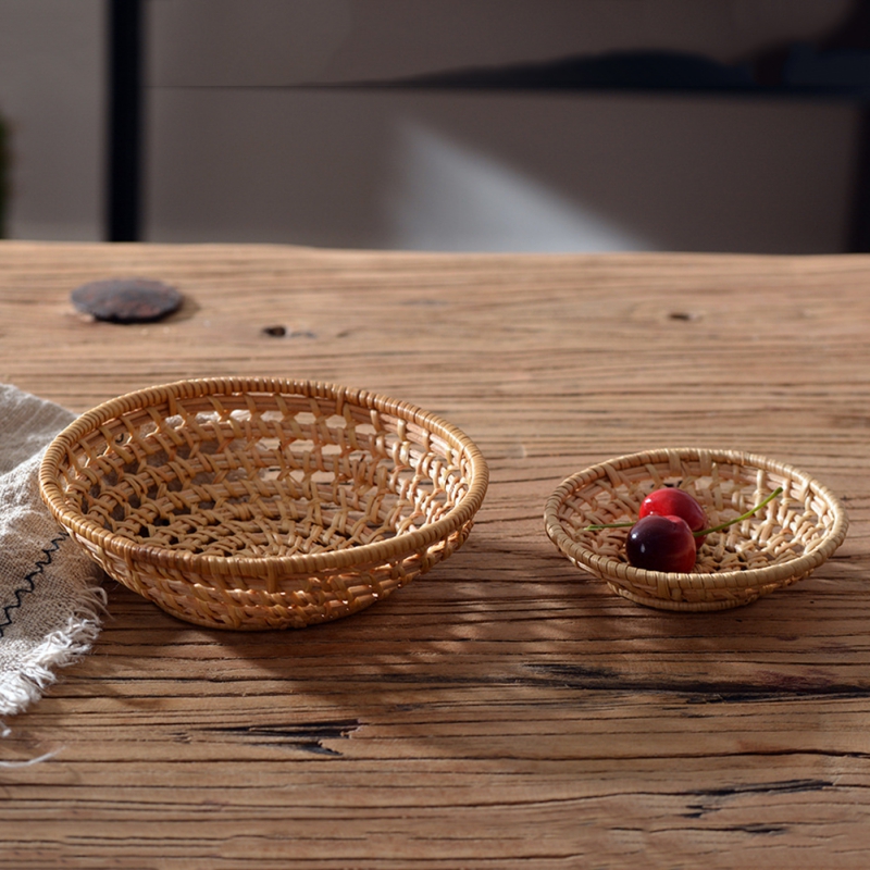 Round Bamboo Rattan Tray, Hand - Food Snacks For Picnic review and price