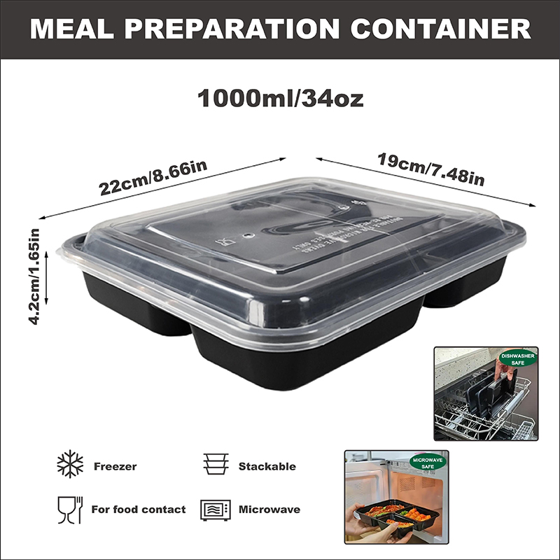 3-Compartment 34 Oz/1000 Ml, 1 - Food Snacks For Picnic review and price